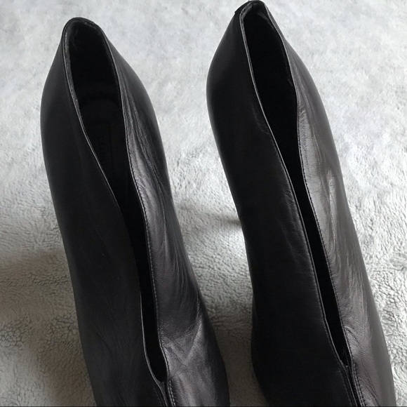 Celine Black Leather V Neck Heels Phoebe Philo 40 - Picture 11 of 13